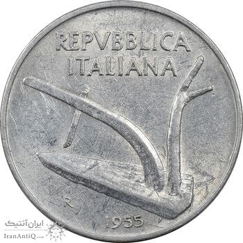 سکه 10 لیره 1955 جمهوری - AU58 - ایتالیا
