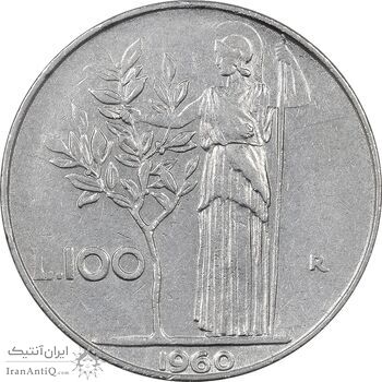 سکه 100 لیره 1960 جمهوری - EF45 - ایتالیا سکه 100 لیره 1960 جمهوری - EF45 - ایتالیا