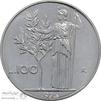 سکه 100 لیره 1975 جمهوری - MS61 - ایتالیا