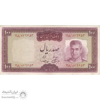 اسکناس 100 ریال (آموزگار - سمیعی) نوشته قرمز - تک - EF40 - محمد رضا شاه اسکناس 100 ریال (آموزگار - سمیعی) نوشته قرمز - تک - EF40 - محمد رضا شاه