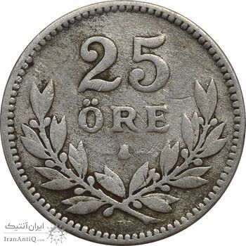 سکه 25 اوره 1914 گوستاو پنجم - VF25 - سوئد