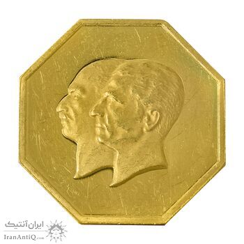 مدال طلا 2.5 گرمی بانک ملی (هشت ضلعی) - PF62 - محمد رضا شاه