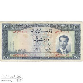 اسکناس 200 ریال 1330 (شماره قرمز) - تک - VF30 - محمد رضا شاه اسکناس 200 ریال 1330 (شماره قرمز) - تک - VF30 - محمد رضا شاه