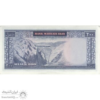 اسکناس 200 ریال (بهنیا - سمیعی) - تک - AU58 - محمد رضا شاه