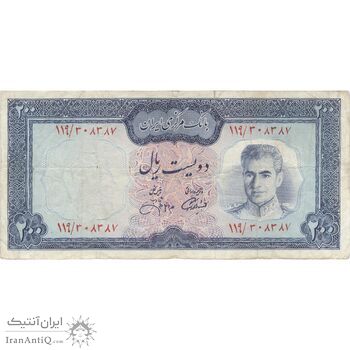 اسکناس 200 ریال (آموزگار - جهانشاهی) - تک - VF25 - محمد رضا شاه اسکناس 200 ریال (آموزگار - جهانشاهی) - تک - VF25 - محمد رضا شاه