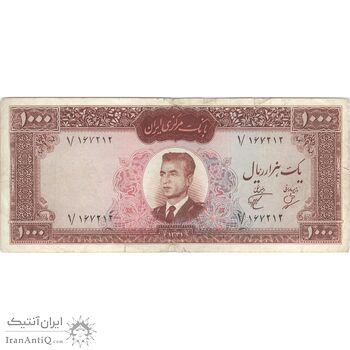 اسکناس 1000 ریال 1341 - تک - VF25 - محمد رضا شاه