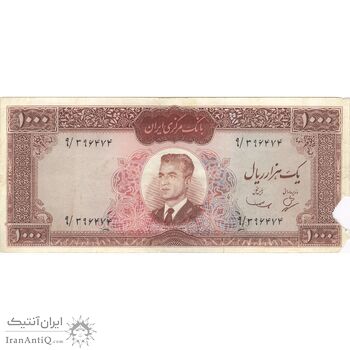 اسکناس 1000 ریال (بهنیا - سمیعی) - تک - VF20 - محمد رضا شاه