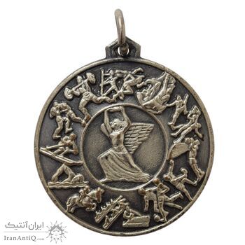 مدال تربیت بدنی نیروی زمینی ارتش (آبکاری نقره) - AU50 - محمد رضا شاه