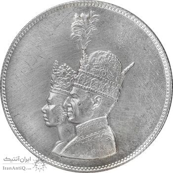 مدال نقره جشن تاجگذاری 1346 - MS62 - محمد رضا شاه