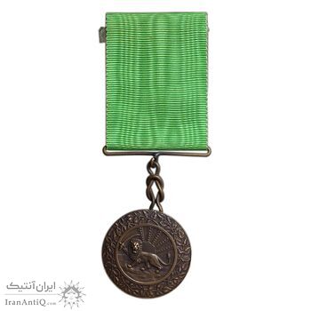 مدال برنز بپاداش خدمت (با روبان فابریک) - UNC - رضا شاه