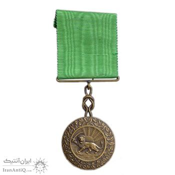 مدال برنز بپاداش خدمت (با روبان فابریک) - UNC - رضا شاه