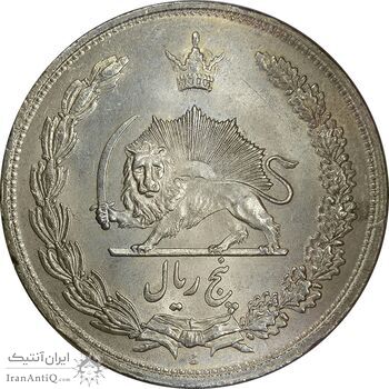 سکه 5 ریال 1313 (3 تاریخ ضخیم) - MS63 - رضا شاه