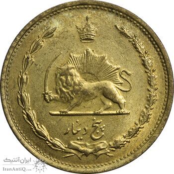 سکه 5 دینار 1318 برنز - MS63 - رضا شاه