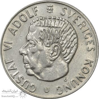 سکه 1 کرون 1973 گوستاو ششم - AU50 - سوئد