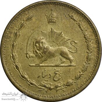 سکه 5 دینار 1320 برنز - AU55 - رضا شاه