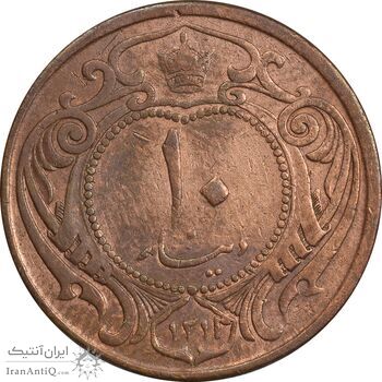 سکه 10 دینار 1314 مس - VF25 - رضا شاه