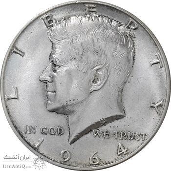 سکه نیم دلار 1964D کندی - AU55 - آمریکا