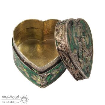 جعبه جواهرات نقره طرح گل با میناکاری - کد 031220