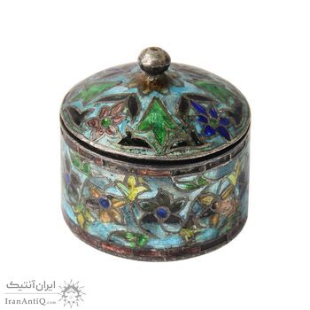 جعبه جواهرات نقره طرح گل با میناکاری - کد 031221