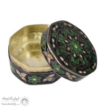 جعبه جواهرات نقره طرح گل با میناکاری - کد 031222