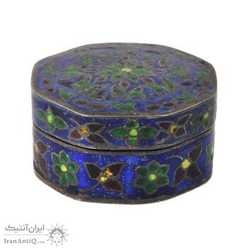 جعبه جواهرات نقره طرح گل با میناکاری - کد 031223