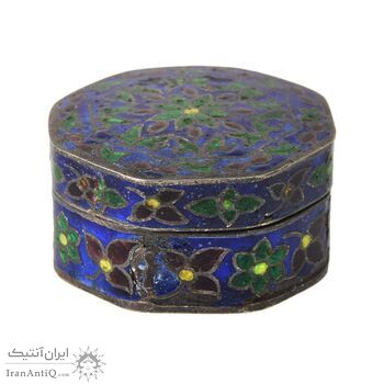 جعبه جواهرات نقره طرح گل با میناکاری - کد 031223