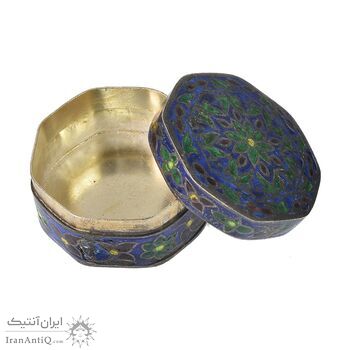 جعبه جواهرات نقره طرح گل با میناکاری - کد 031223