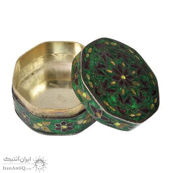 جعبه جواهرات نقره طرح گل با میناکاری - کد 031224