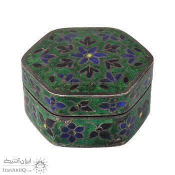 جعبه جواهرات نقره طرح گل با میناکاری - کد 031225