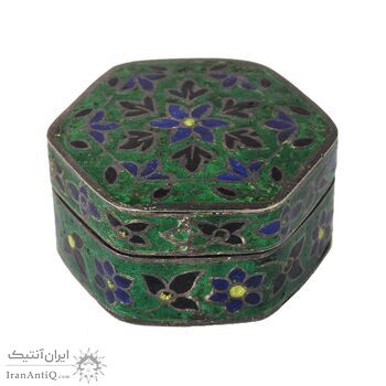 جعبه جواهرات نقره طرح گل با میناکاری - کد 031225