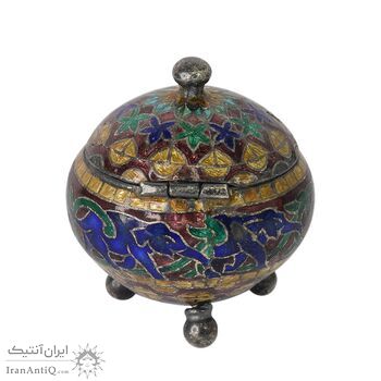 جعبه جواهرات نقره طرح فیل با میناکاری - کد 031227