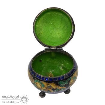 جعبه جواهرات نقره طرح فیل با میناکاری - کد 031229