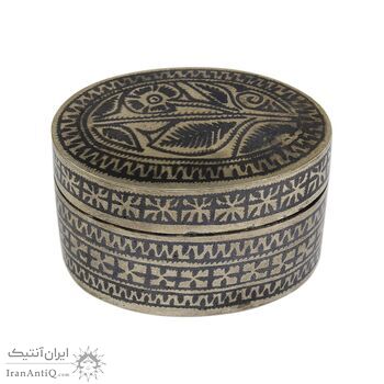 جعبه جواهرات نقره طرح گل با سیاه قلم - کد 031232