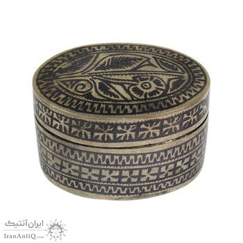 جعبه جواهرات نقره طرح گل با سیاه قلم - کد 031232