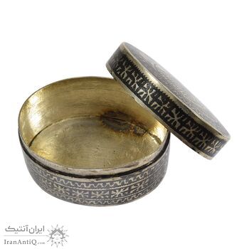 جعبه جواهرات نقره طرح مسجد با سیاه قلم - کد 031235