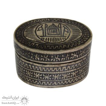 جعبه جواهرات نقره طرح مسجد با سیاه قلم - کد 031235