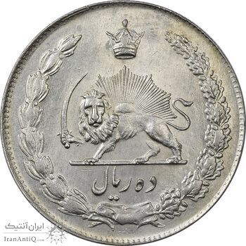 سکه 10 ریال 1342 - AU58 - محمد رضا شاه