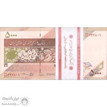 بسته اسکناس 5000 ریال امام (طیب نیا - سیف) - UNC - جمهوری اسلامی