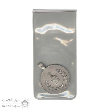 مدال نقره خدمت (دو رو تاج) - ضرب SPORRONG (با کاور فابریک بزرگ) - AU - رضا شاه