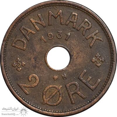 سکه 2 اوره 1931 کریستیان دهم - EF45 - دانمارک