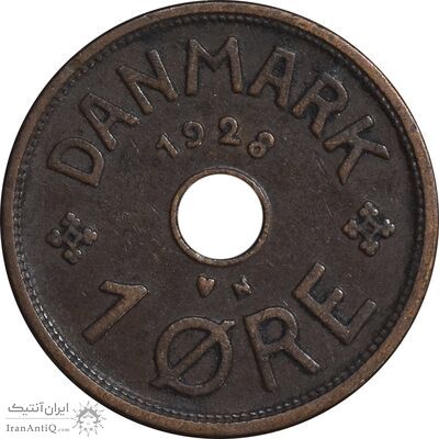 سکه 1 اوره 1928 کریستیان دهم - EF45 - دانمارک